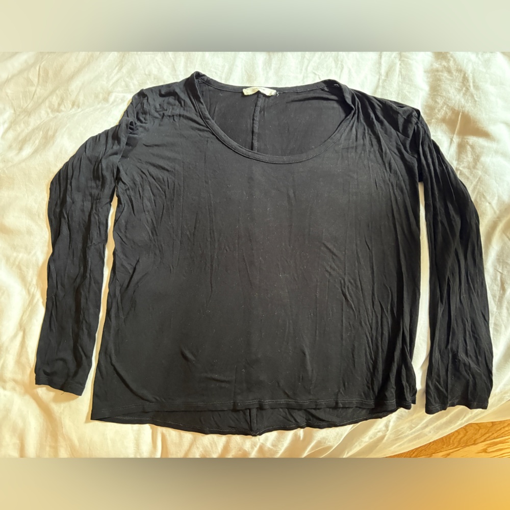 The Row Black Long Sleeve Top